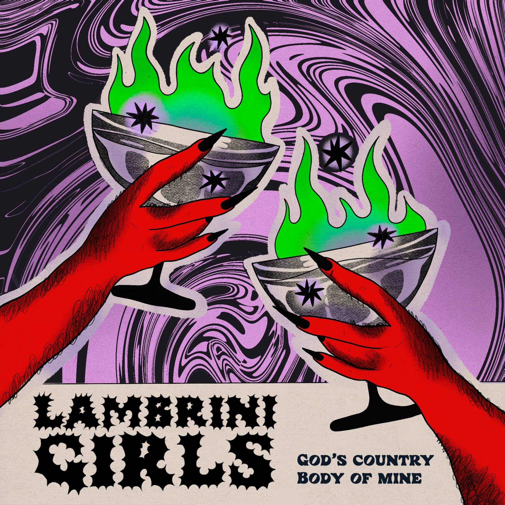 Lambrini Girls - « Pays Des Dieux » Et « Corps De Mine » 7" ouvrages d'art.  Crédit : PRESSE