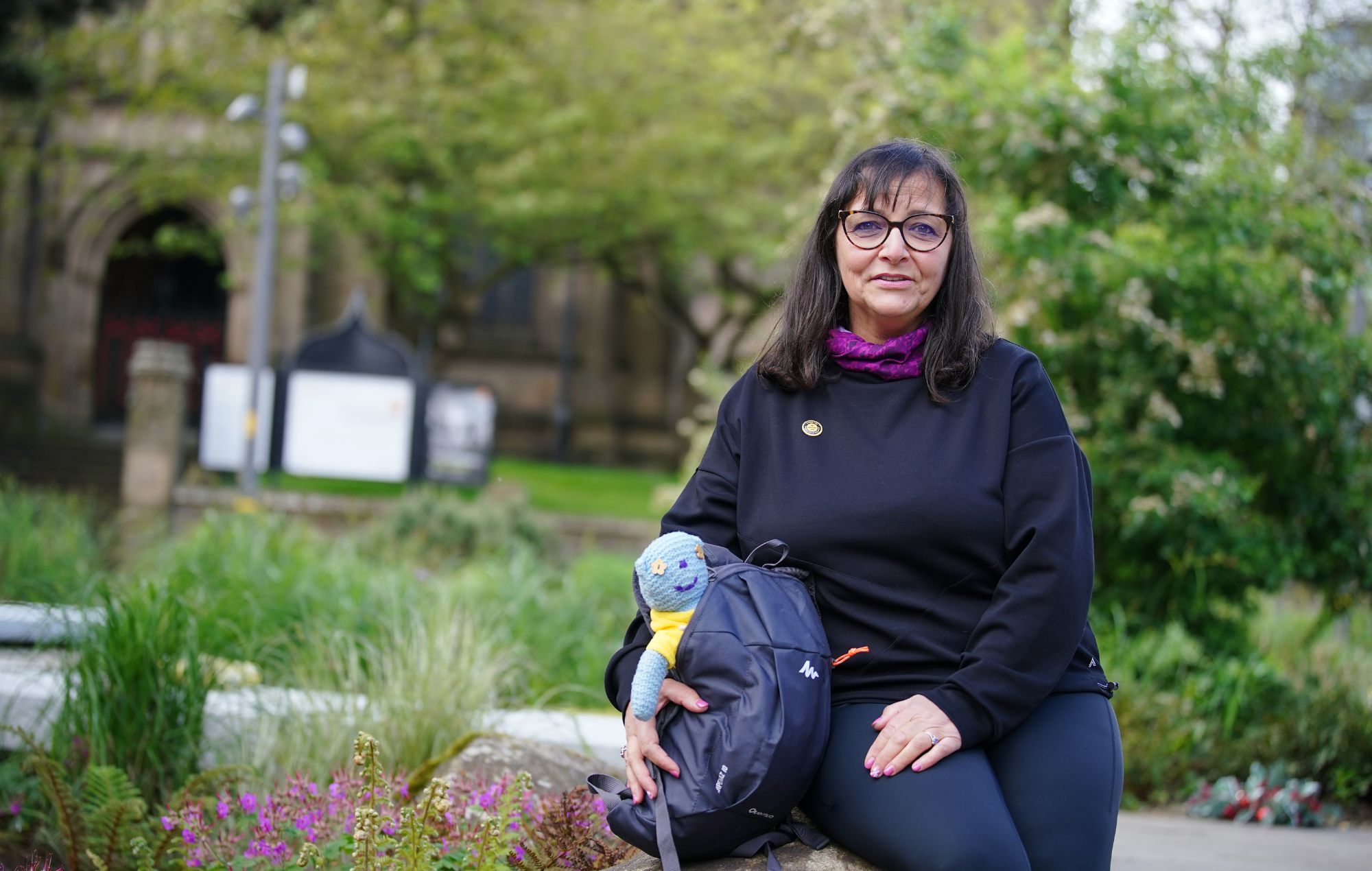 Figen Murray, la mère de Martyn Hett, victime de l'attentat de la Manchester Arena, avant de commencer une marche de 200 milles jusqu'à Downing Street