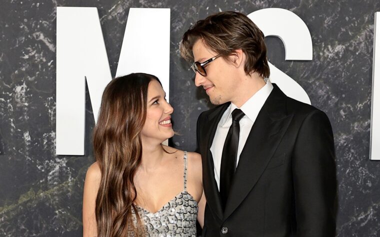 Millie Bobby Brown and Jake Bongiovi (Photo by Dimitrios Kambouris/Getty Images for Netflix)