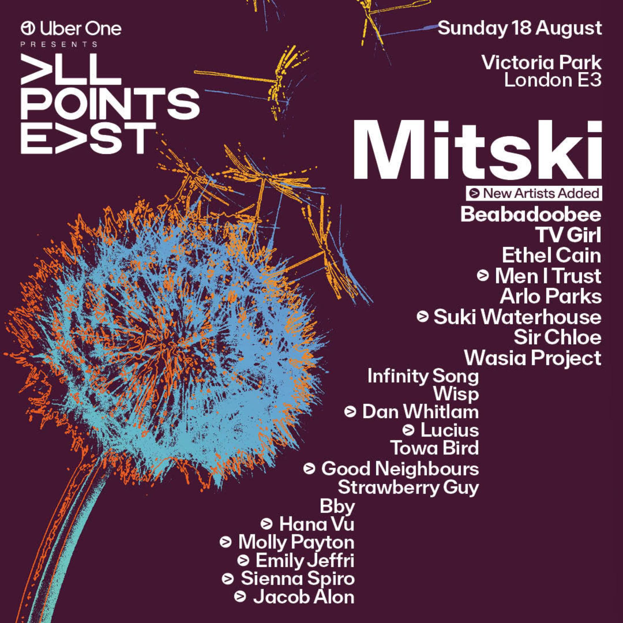 Affiche Mitski All Points East 2024.  Crédit : PRESSE