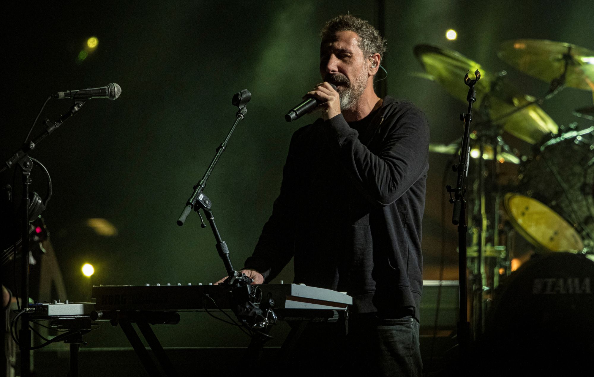 Le musicien Serj Tankian de System of a Down se produit sur scène