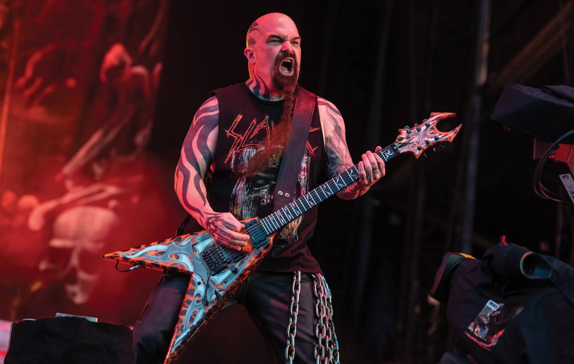 Kerry King de Slayer se produit sur scène lors du Download Festival à Donington Park, le 16 juin 2019. (Photo de Kevin Nixon/Future Publishing via Getty Images)