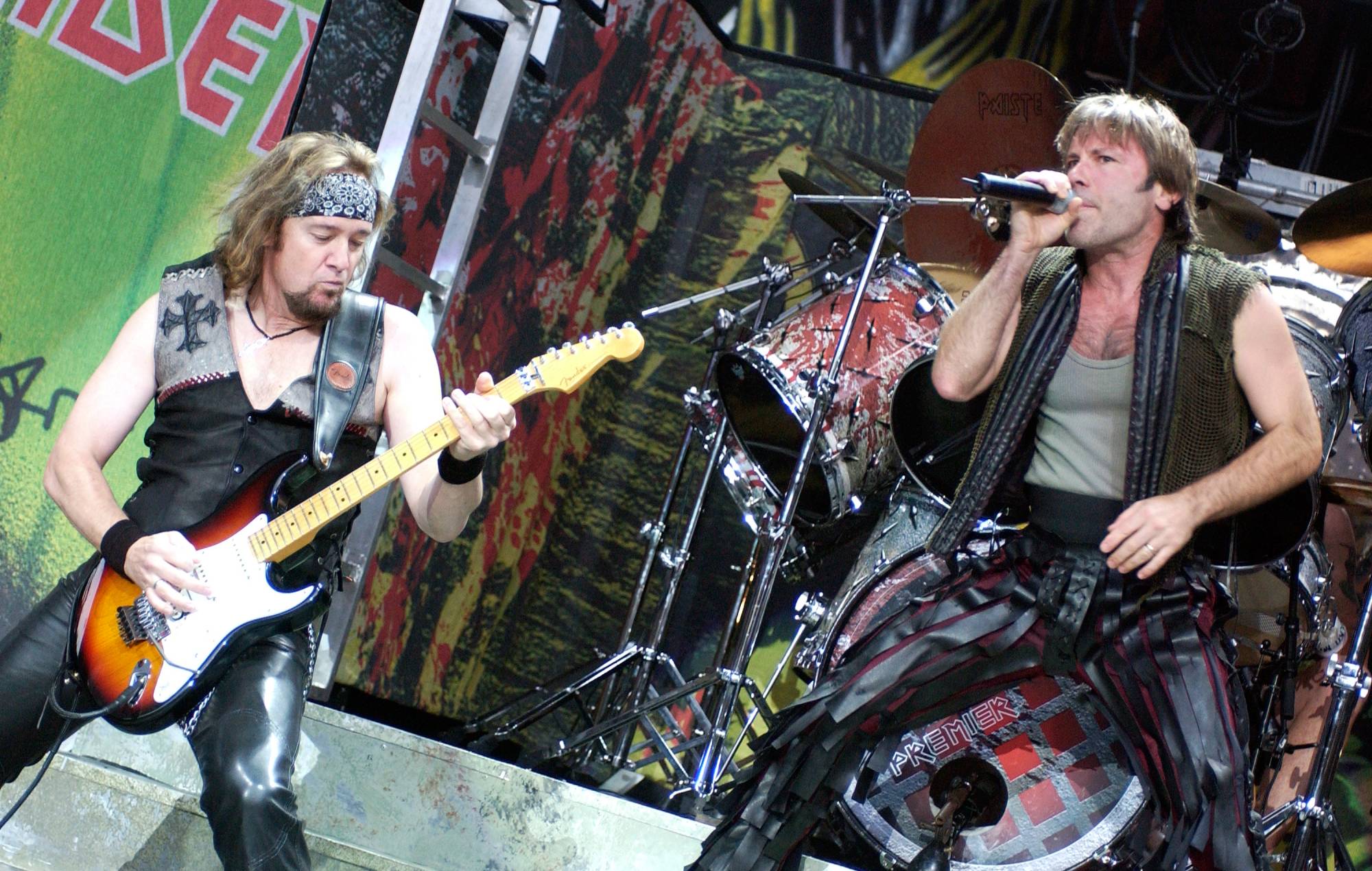 Iron Maiden se produit lors du Ozzfest 2005 au Shoreline Amphitheatre le 13 août 2005 à Mountain View, Californie. (Photo de Tim Mosenfelder/Getty Images)