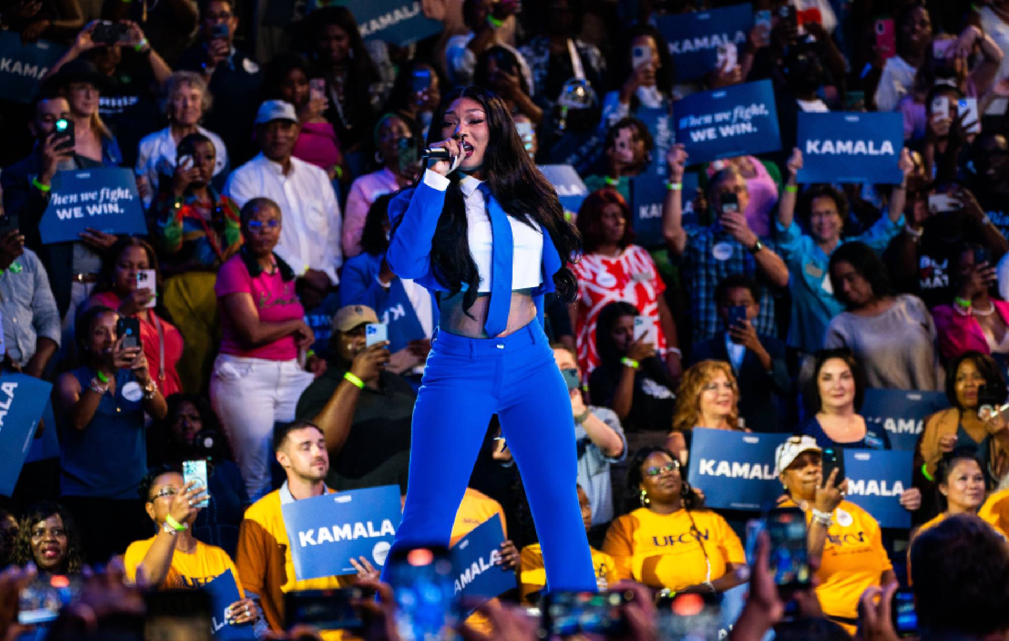 Megan Thee Stallion se produit lors d'un rassemblement de Kamala Harris
