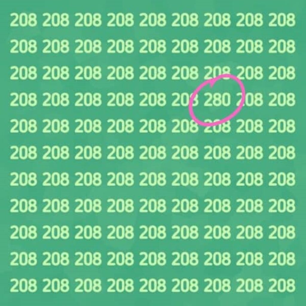 Repérer le numéro 280 solution