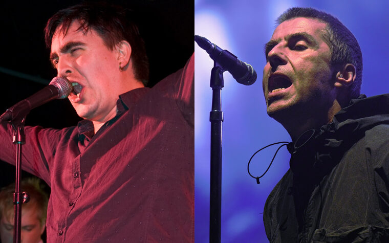 Eddie Argos d'Art Brut en concert avec Liam Gallagher et Half Man Half Biscuit en première partie d'Oasis