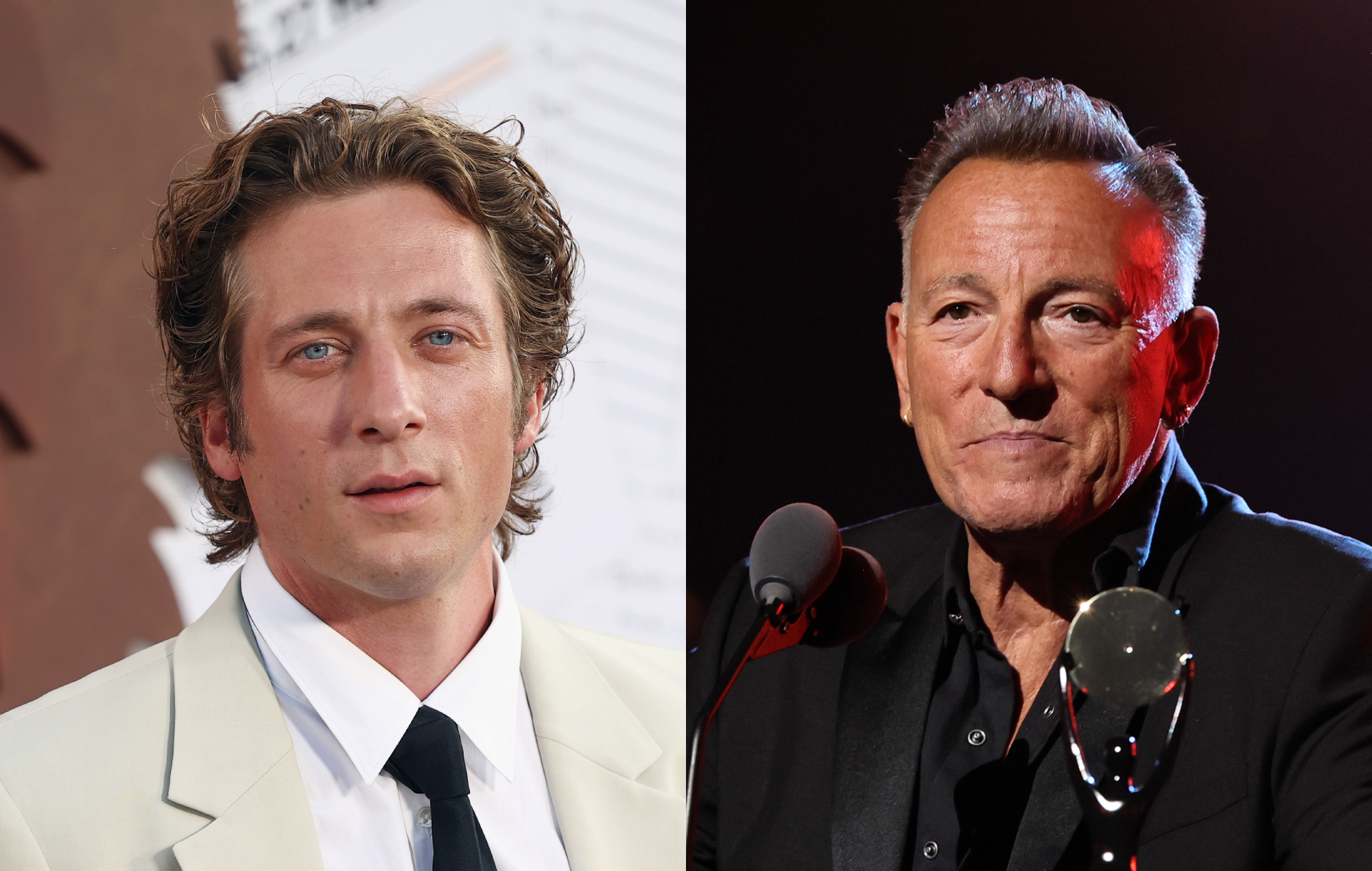 Jeremy Allen White et Bruce Springsteen (Photo de Tommaso Boddi/FilmMagic ; Theo Wargo/Getty Images pour le Rock and Roll Hall of Fame)