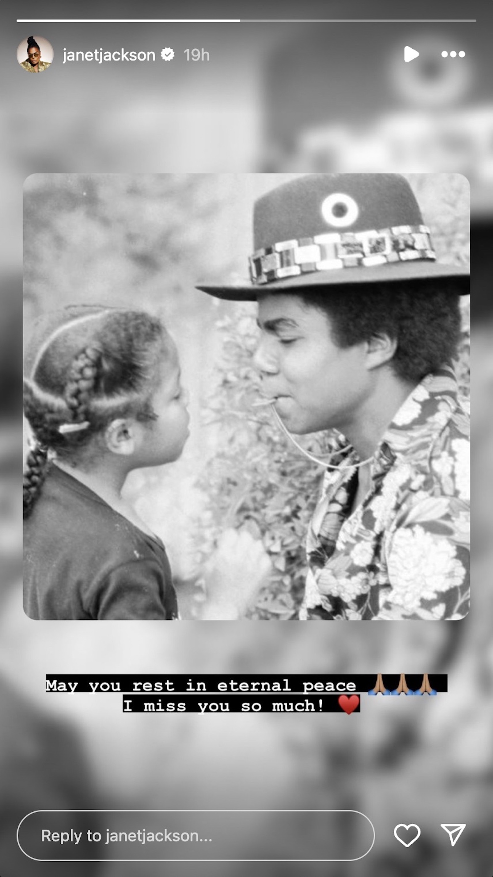 Janet Jackson publie sur Instagram Stories