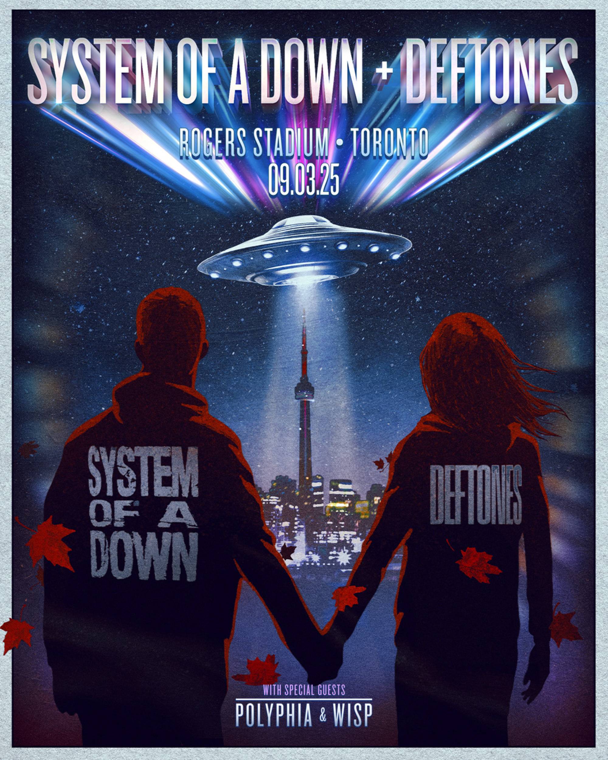 Affiche de la tournée des stades nord-américains de System Of A Down 2025. Crédit : PRESSE