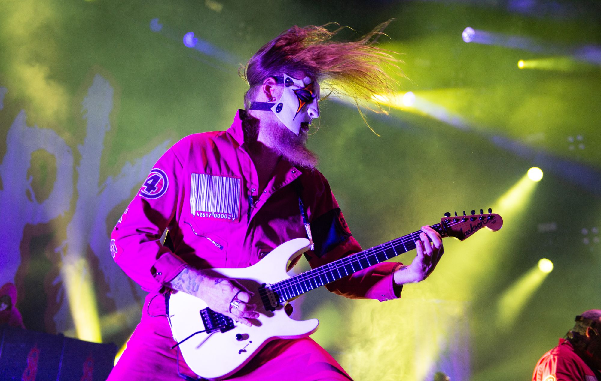 Jim Root de Slipknot se produit à l'O2 Arena de Londres, le 20 décembre 2024. 