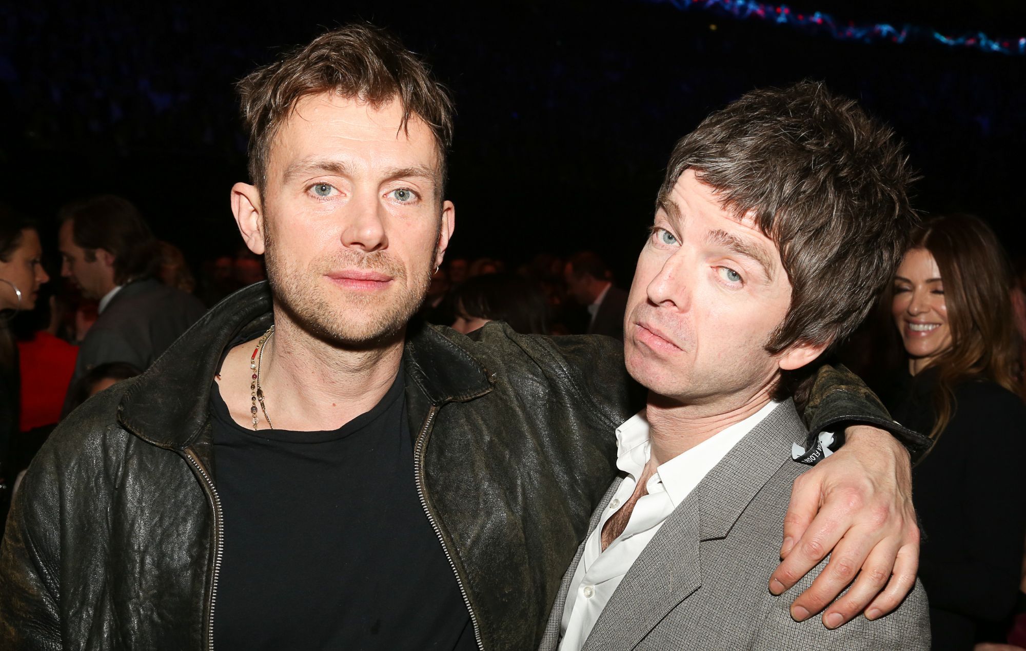 Damon Albarn et Noel Gallagher lors des BRIT Awards 2013