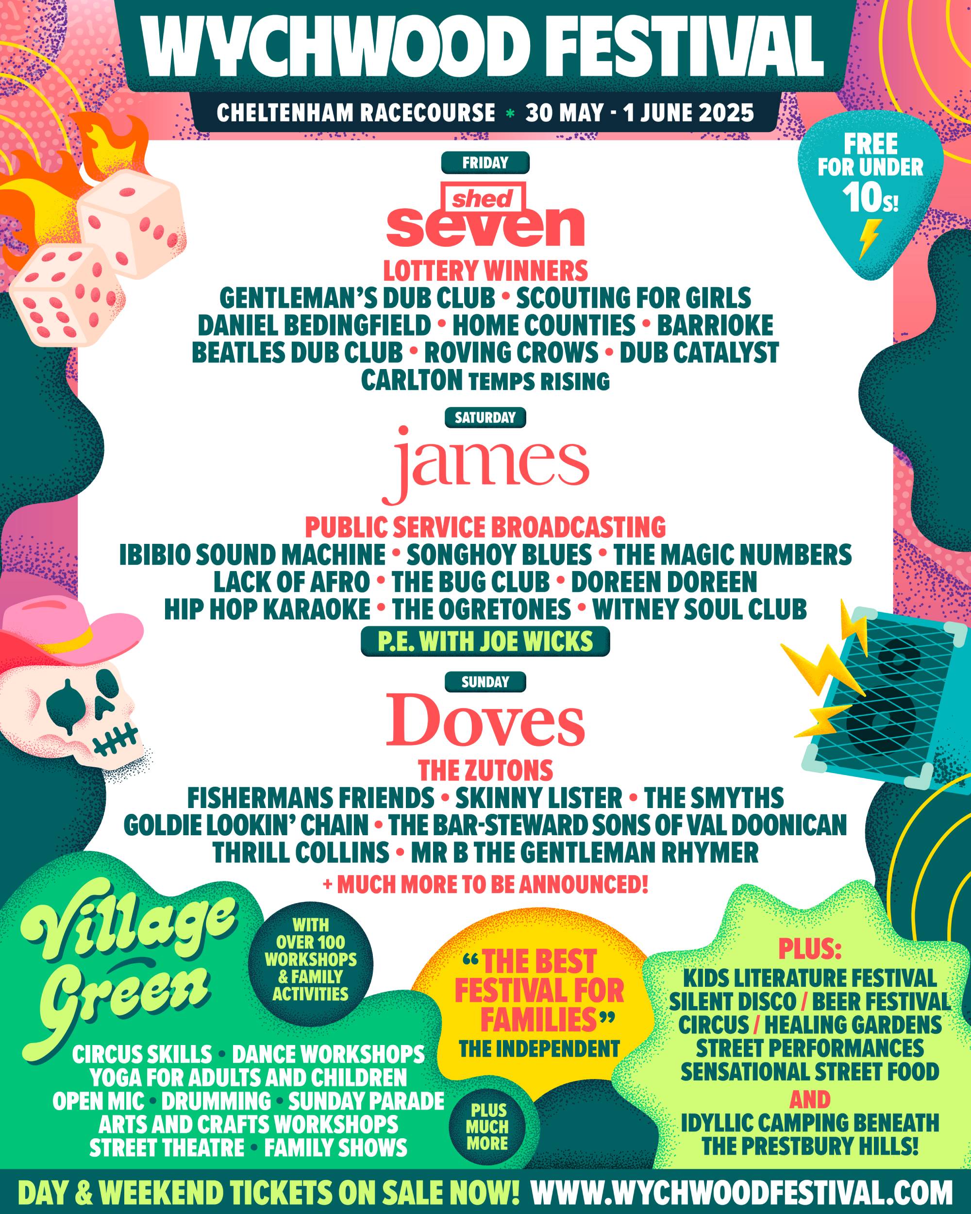 Affiche de la programmation du Wychwood Festival 2025. Crédit : PRESSE