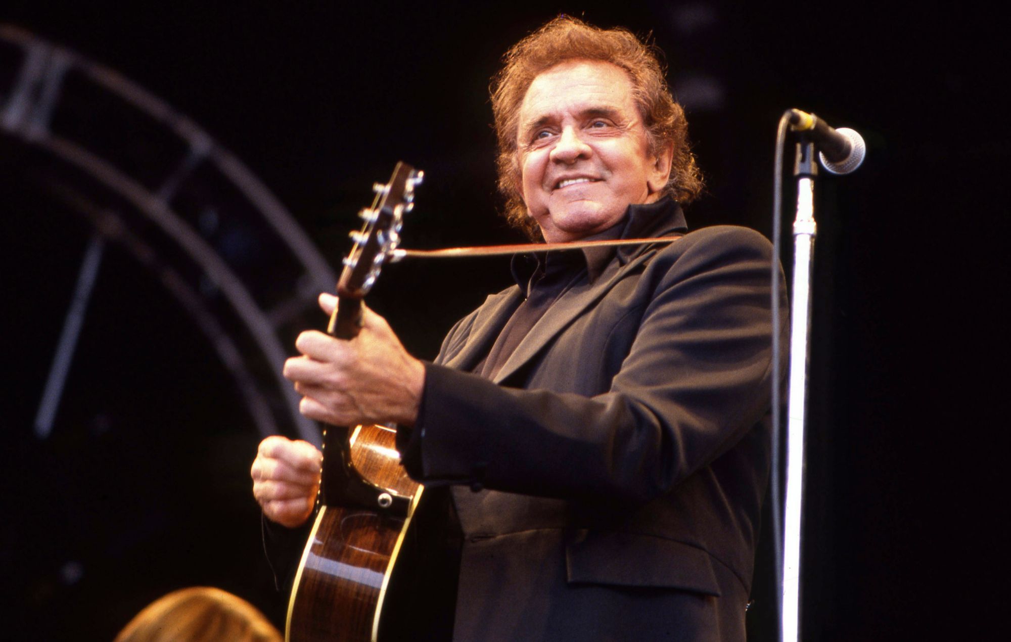 Johnny Cash au Festival de Glastonbury en 1994.