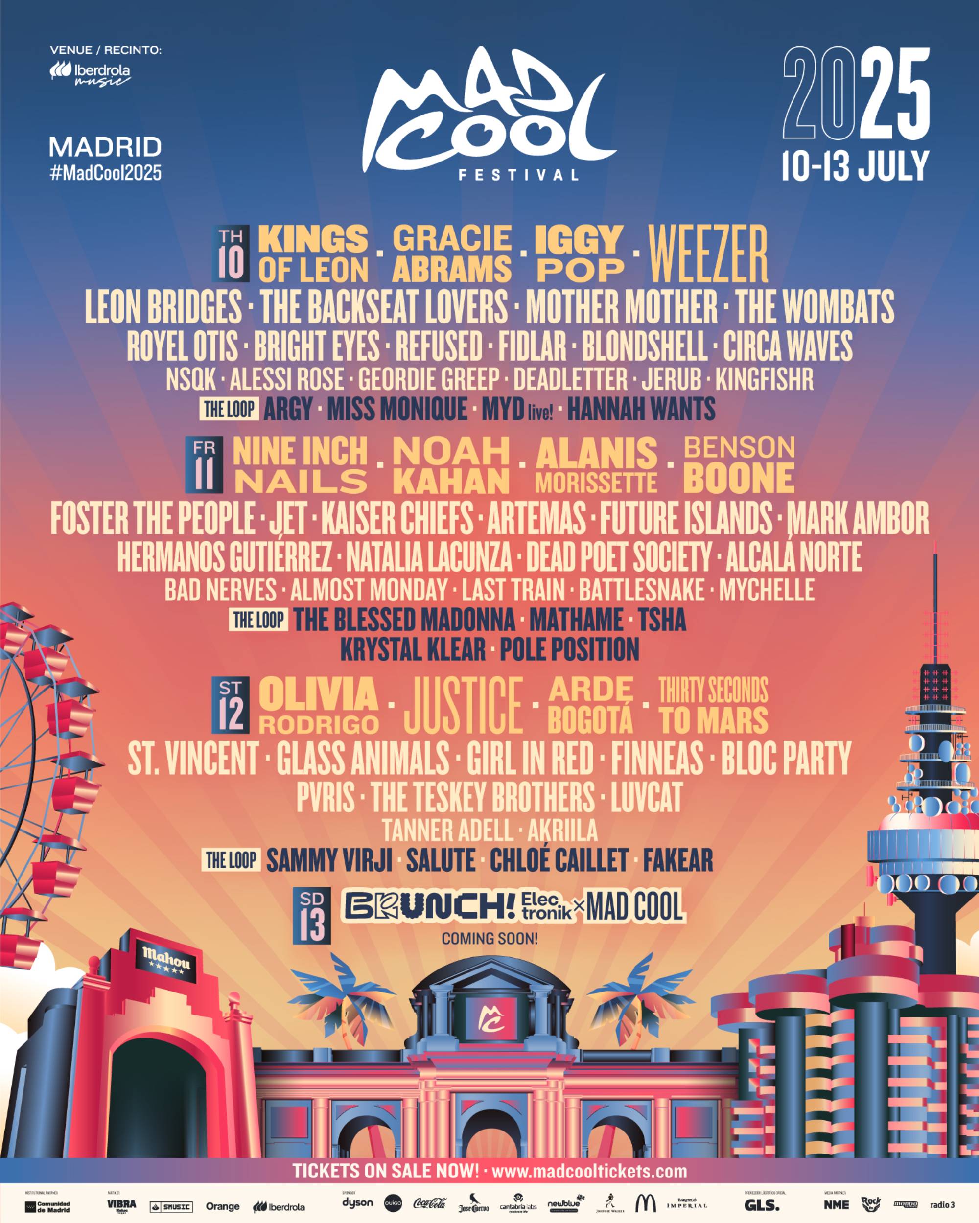 Mad Cool 2025 Day divise l'affiche. Crédit: appuyez sur