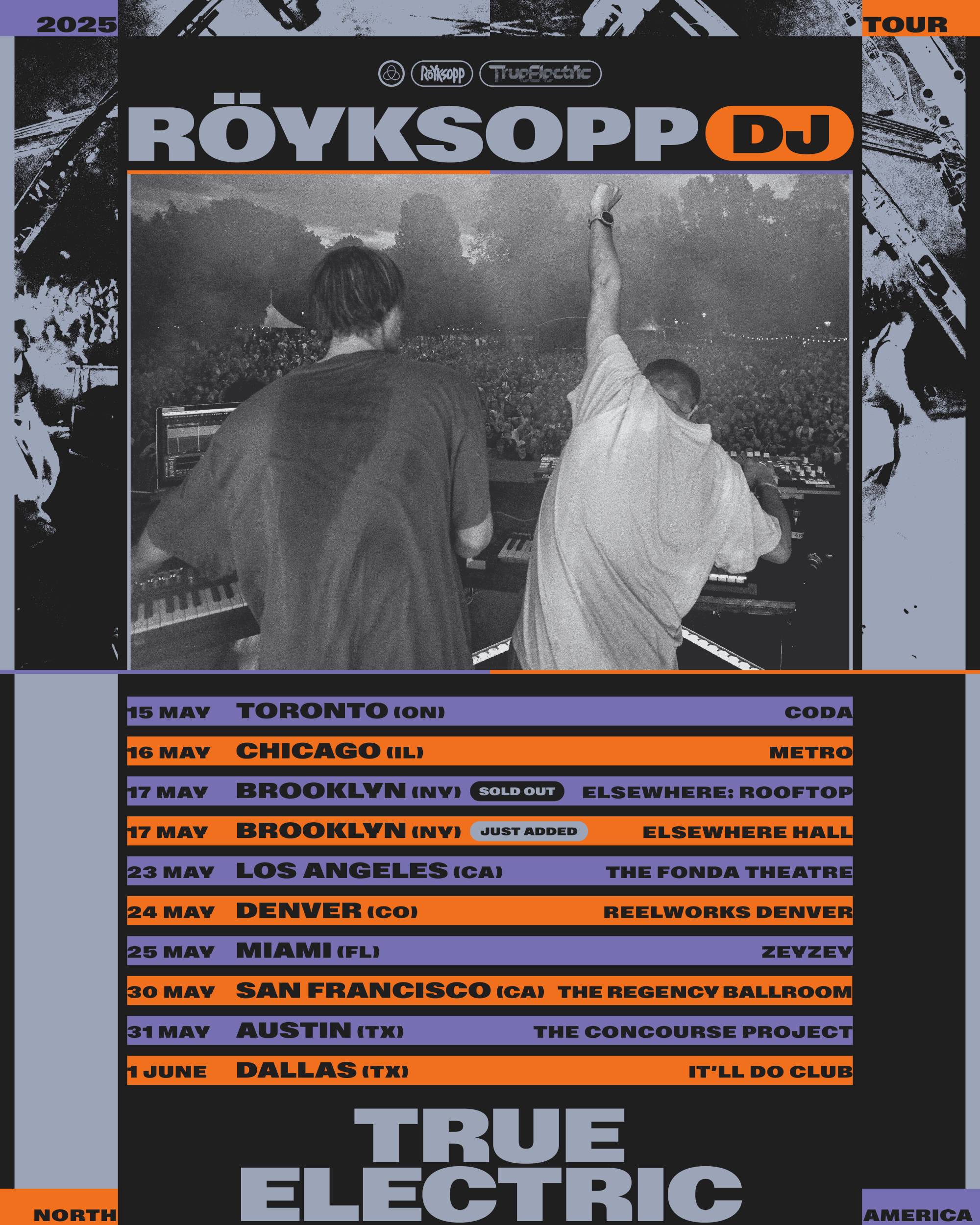Affiche de la tournée Röyksopp True Electric. Crédit : PRESSE