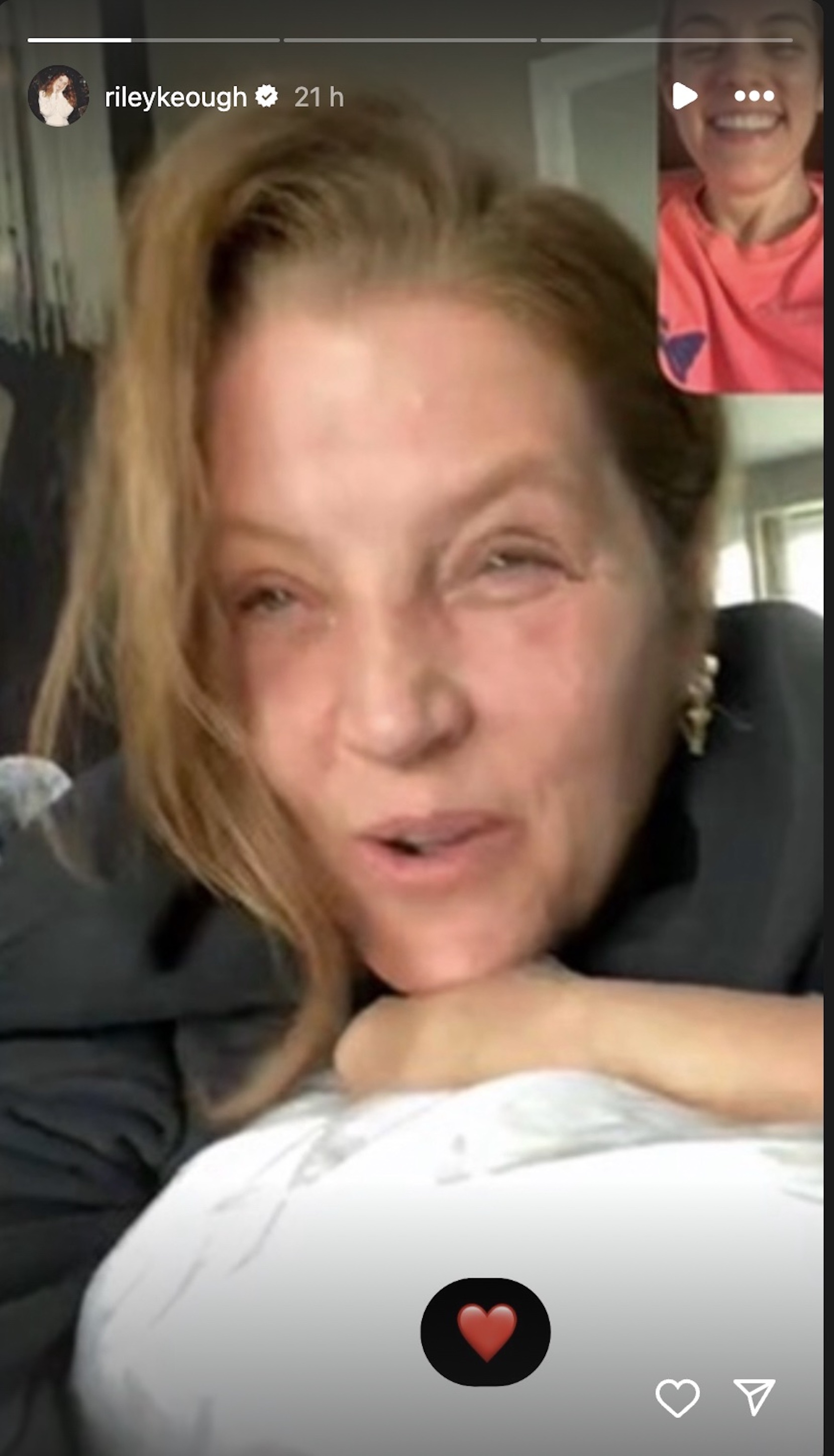 Capture d'écran des histoires Instagram de Riley Keough