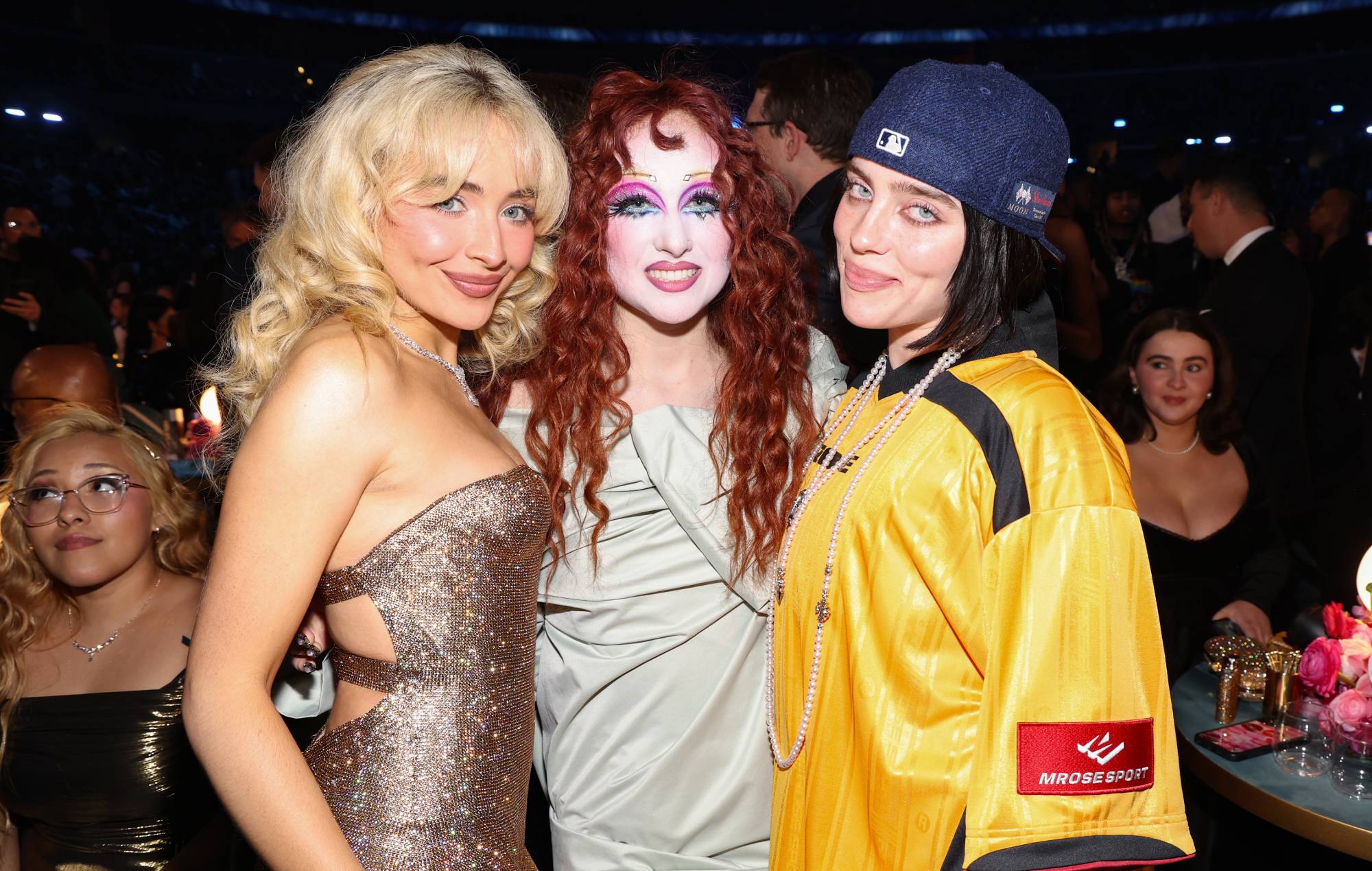   Sabrina Carpenter, Chappell Roan et Billie Eilish assistent aux 67e prix annuels des Grammy. (Photo de Kevin Mazur / Getty Images pour l'Académie d'enregistrement)