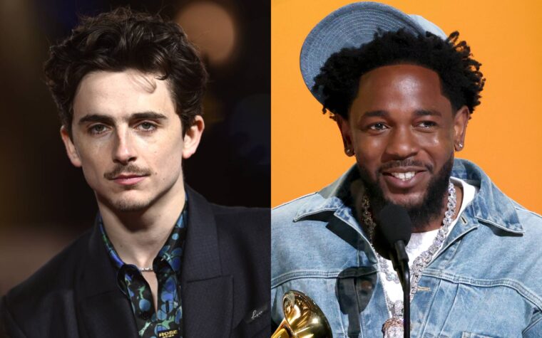 Regardez Kendrick Lamar et Timothee Chalamet Rap 'The Heart Pt. 2 'et' Kush & Corinthians 'dans une interview bonus avant le Super Bowl