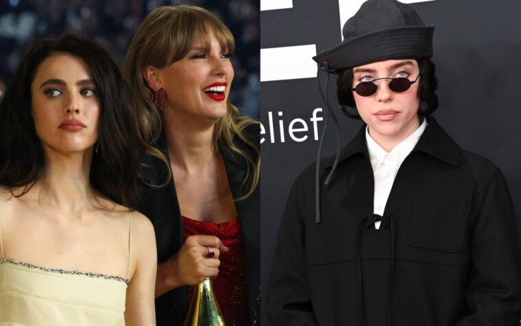 Regardez Taylor Swift et Margaret Qualley danser sur les `` oiseaux d'une plume '' de Billie Eilish à 2025 Grammys