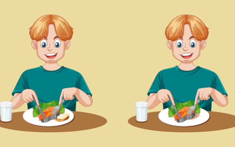 Test d’observation : Trouvez 4 différences dans les images du repas d’un adolescent en 20 secondes