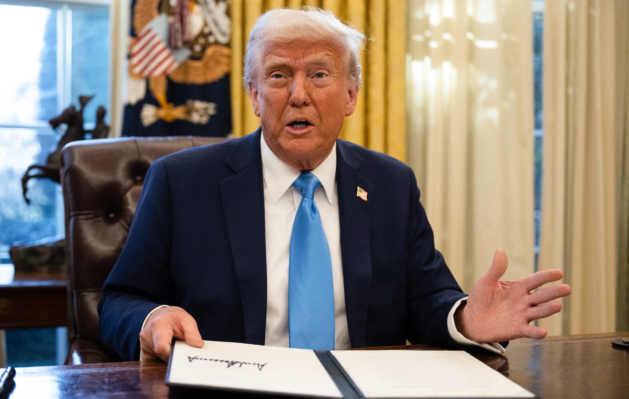 Donald Trump à la Maison Blanche, février 2025. Tarifs du jeu vidéo