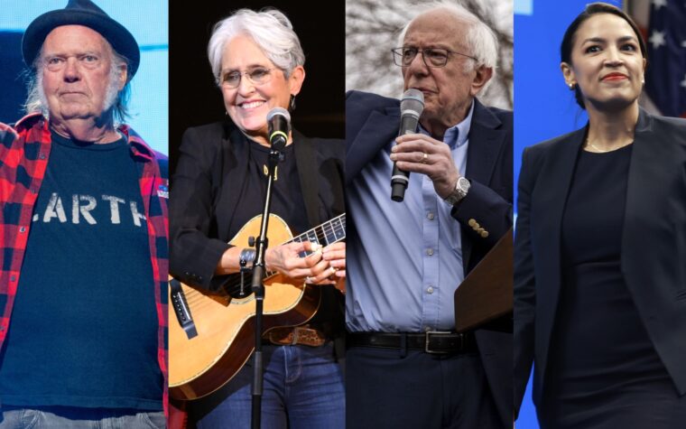 Neil Young et Joan Baez devaient rejoindre Bernie Sanders et Alexandria Ocasio-Cortez pour l'événement «Fighting Oligarchy»