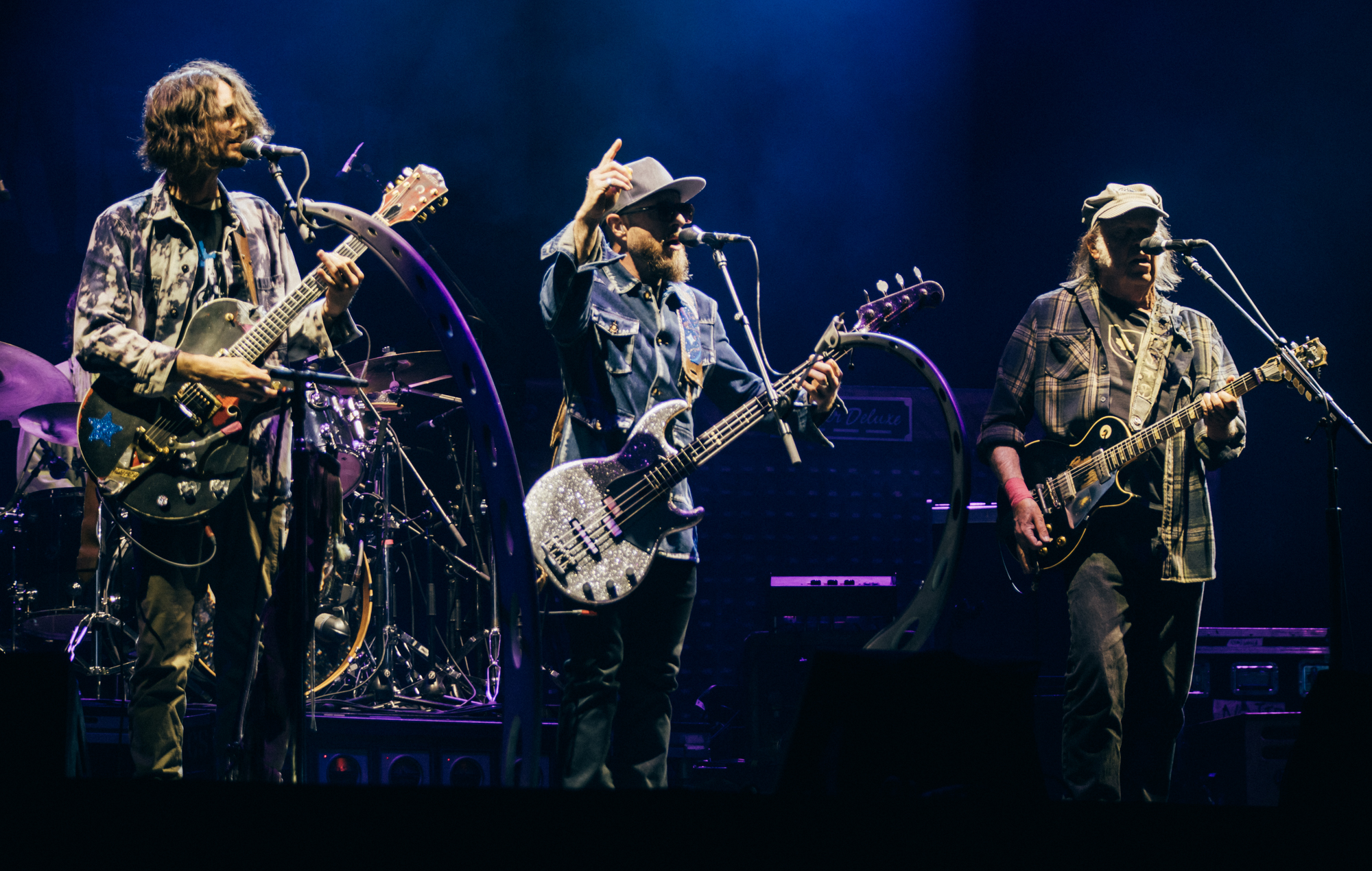 Neil Young en direct à Glastonbury 2025, photo de Derek Bremner