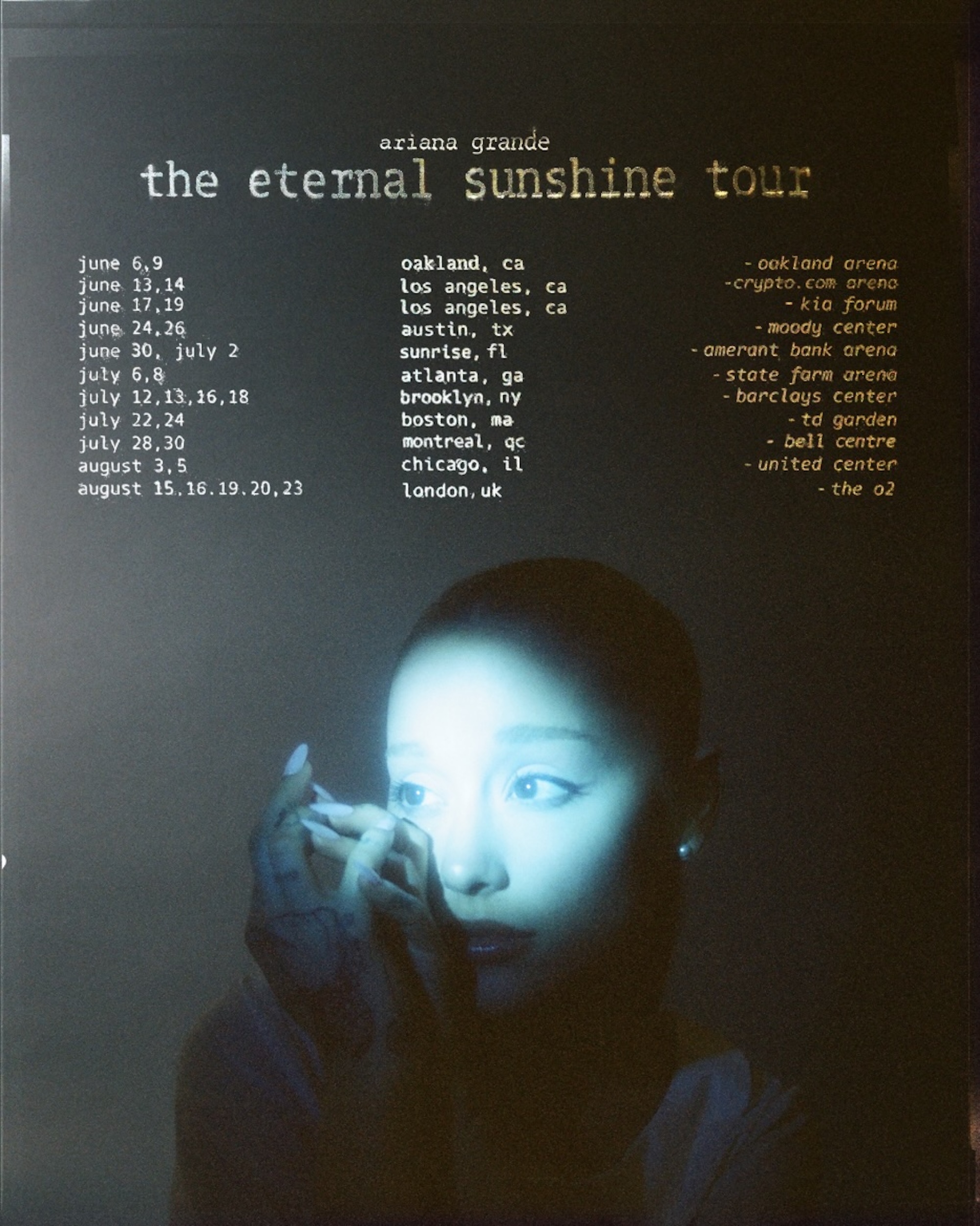 Affiche de la tournée Ariana Grande 2026