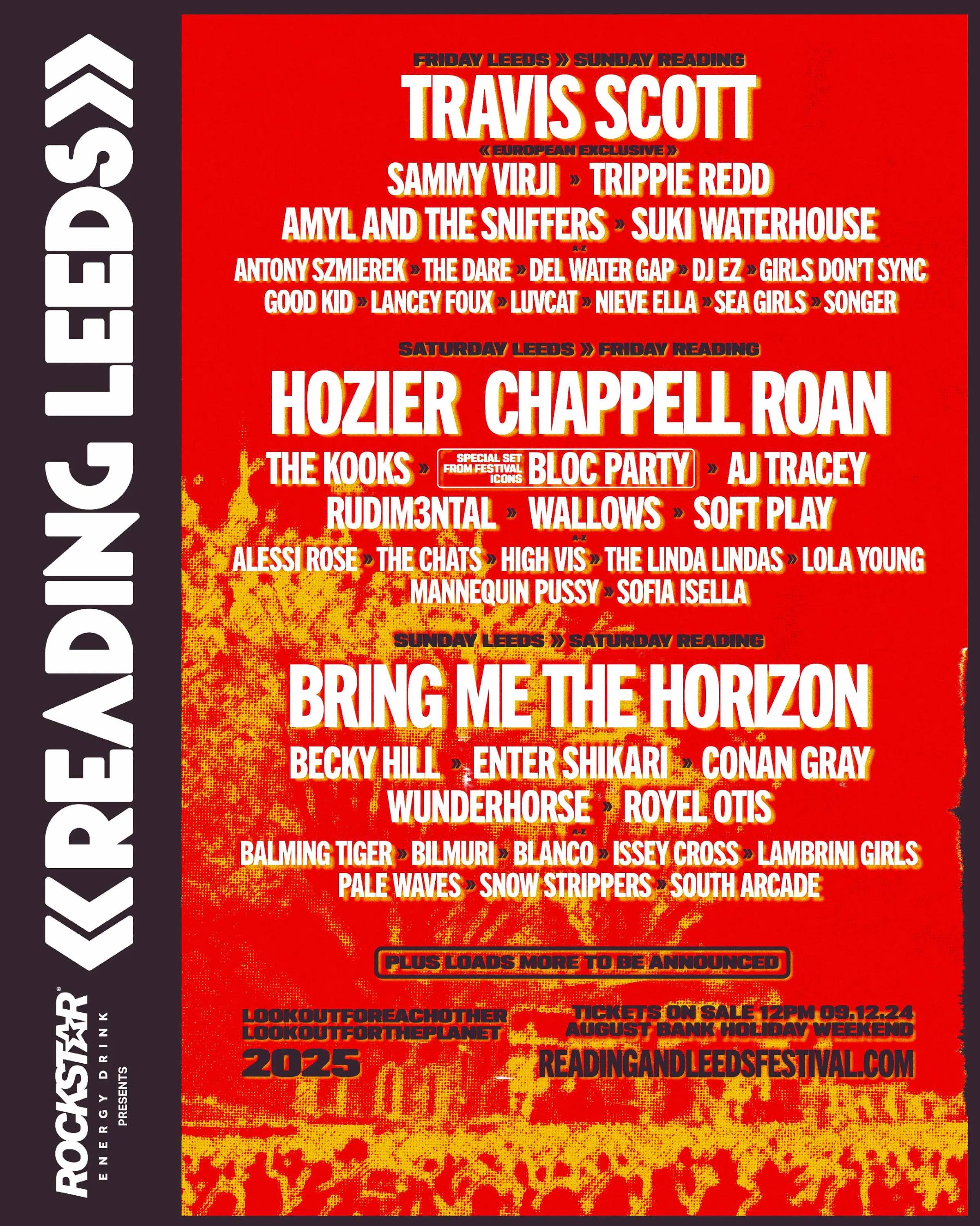 L'affiche de line-up pour Reading & Leeds 2025. Crédit: presse