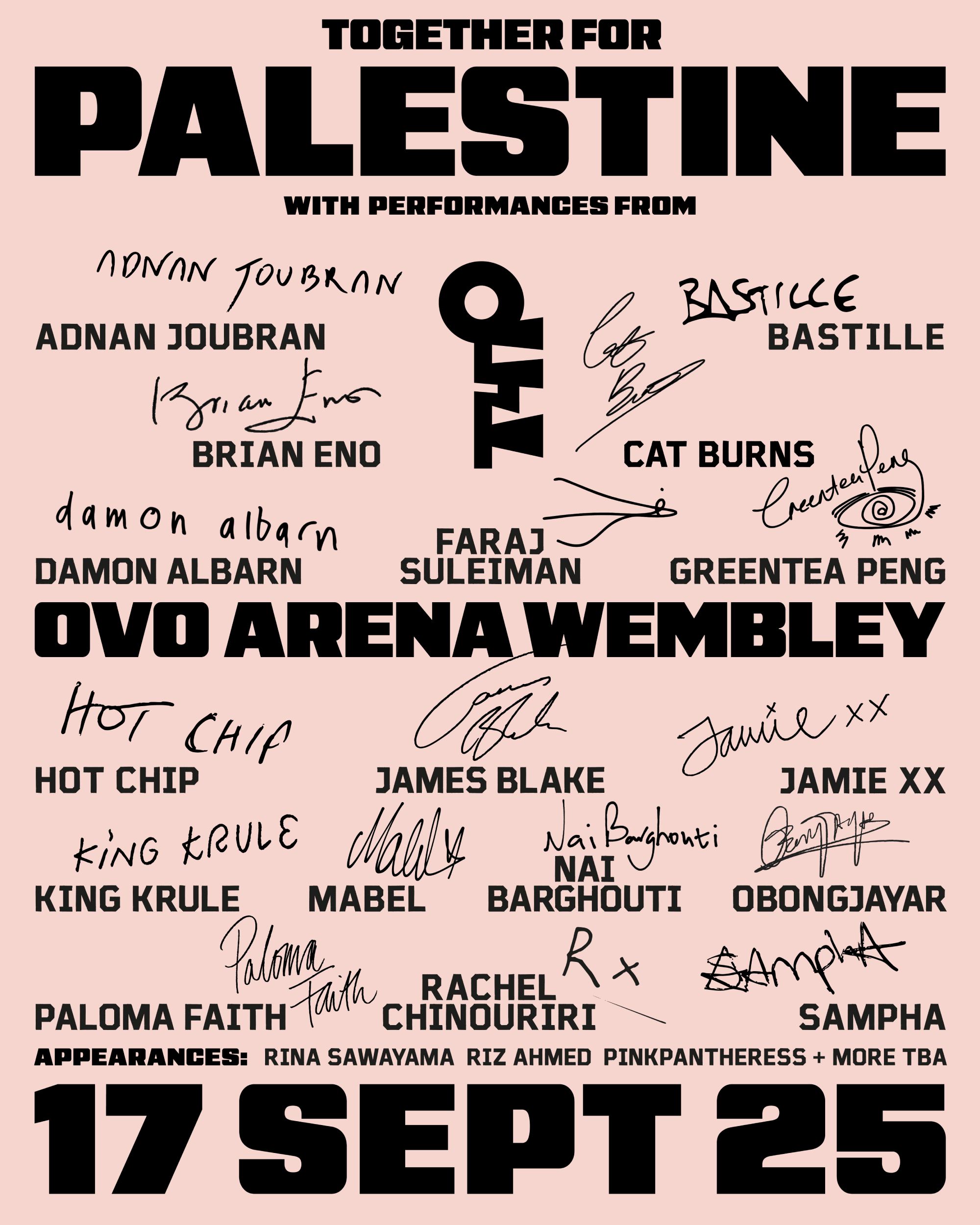 Poster 'ensemble pour la Palestine'