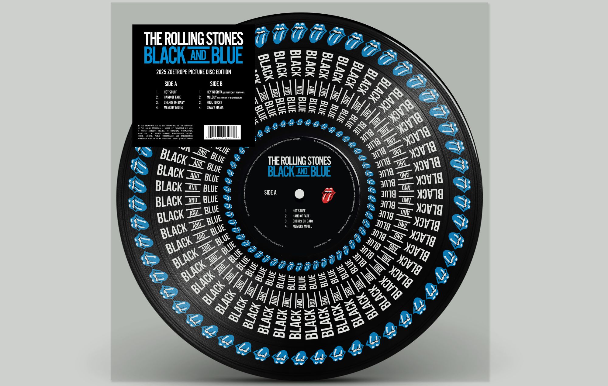Le vinyle de réédition des Rolling Stones «Black and Blue». Crédit: appuyez sur
