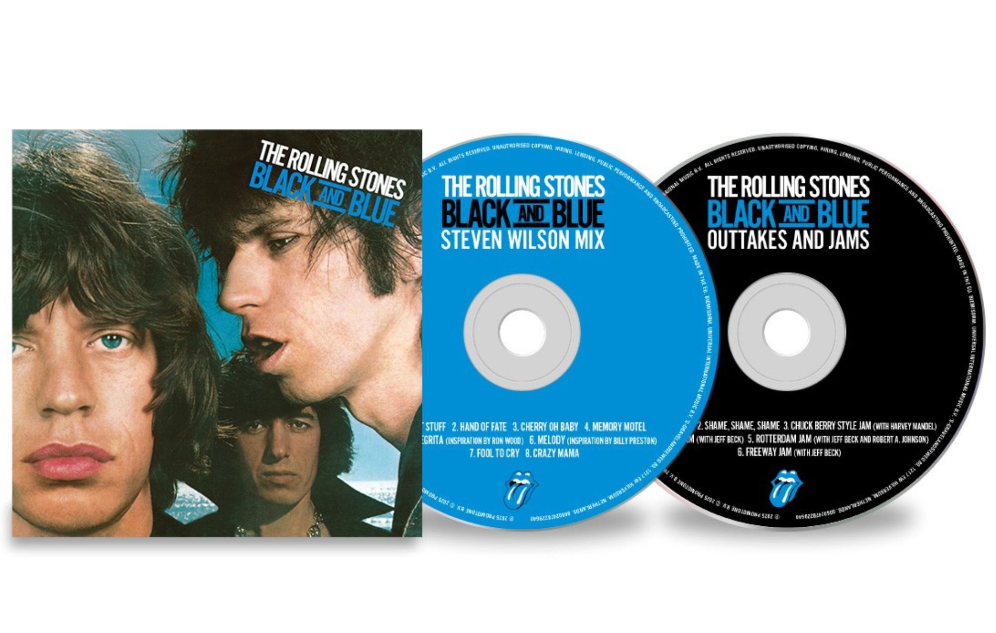Le CD de réédition Rolling Stones 'Black and Blue' 2025. Crédit: appuyez sur