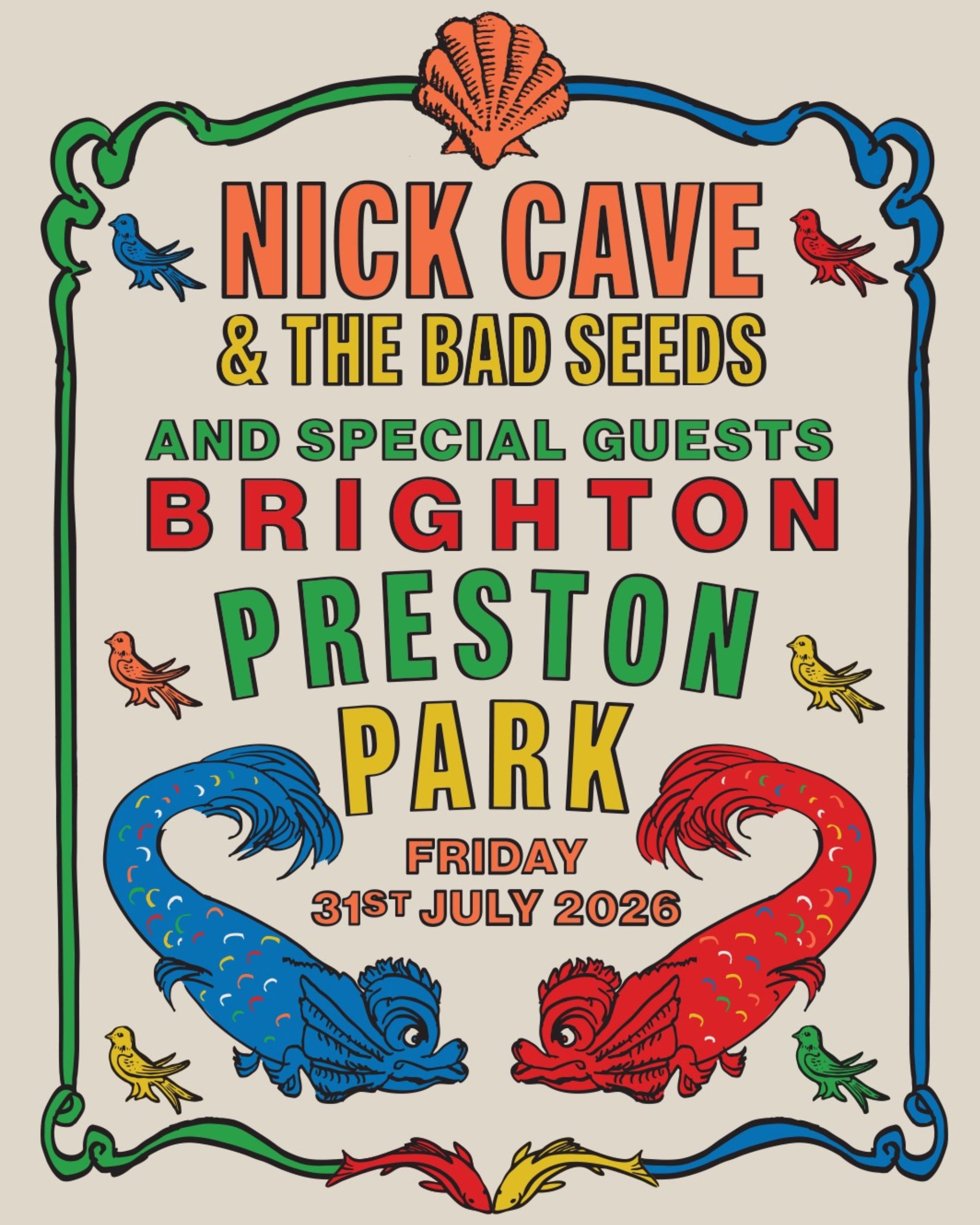 Nick Cave & The Bad Seeds 'Preston Park Gig Affiche