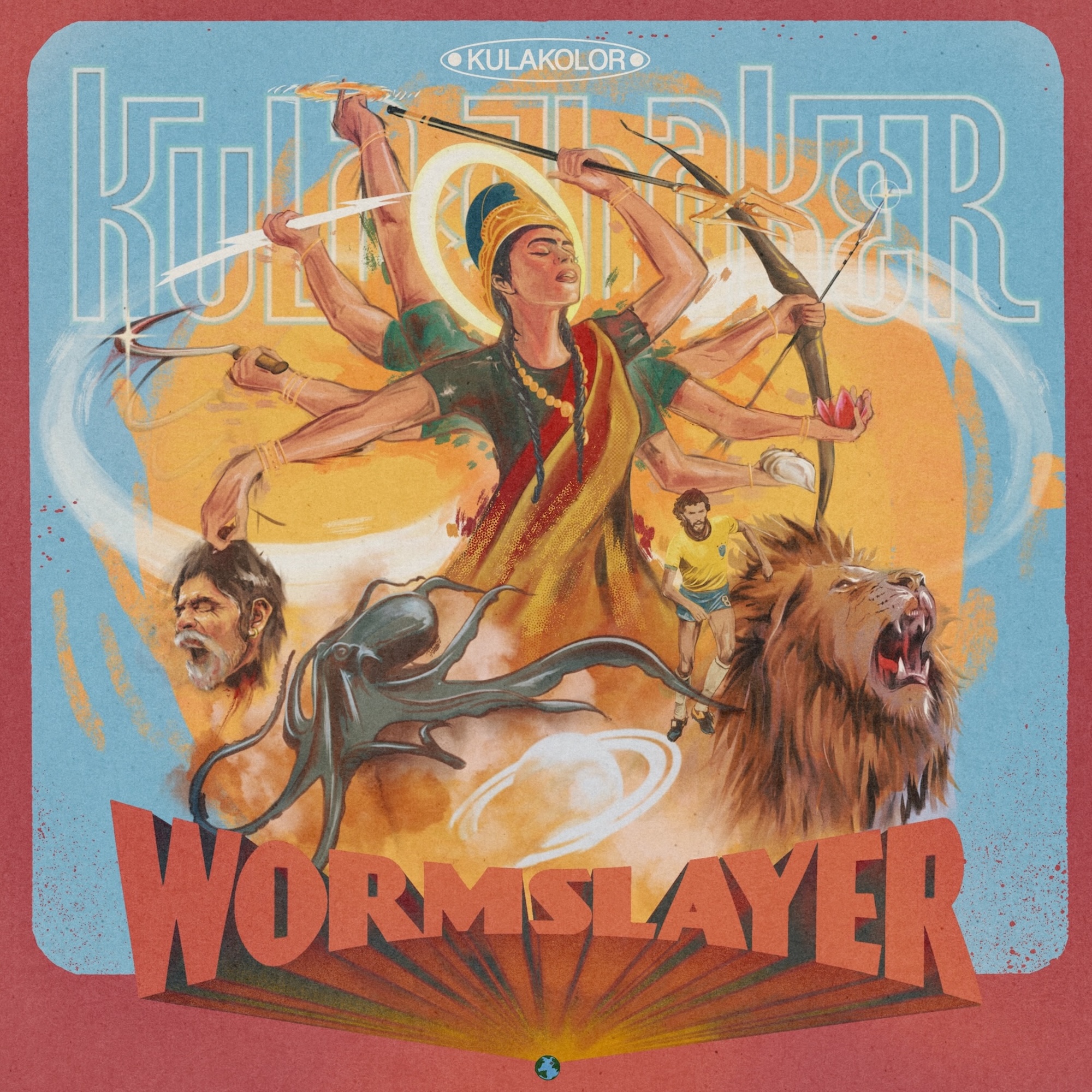 L'illustration de l'album Kula Shaker «Wormlayer».