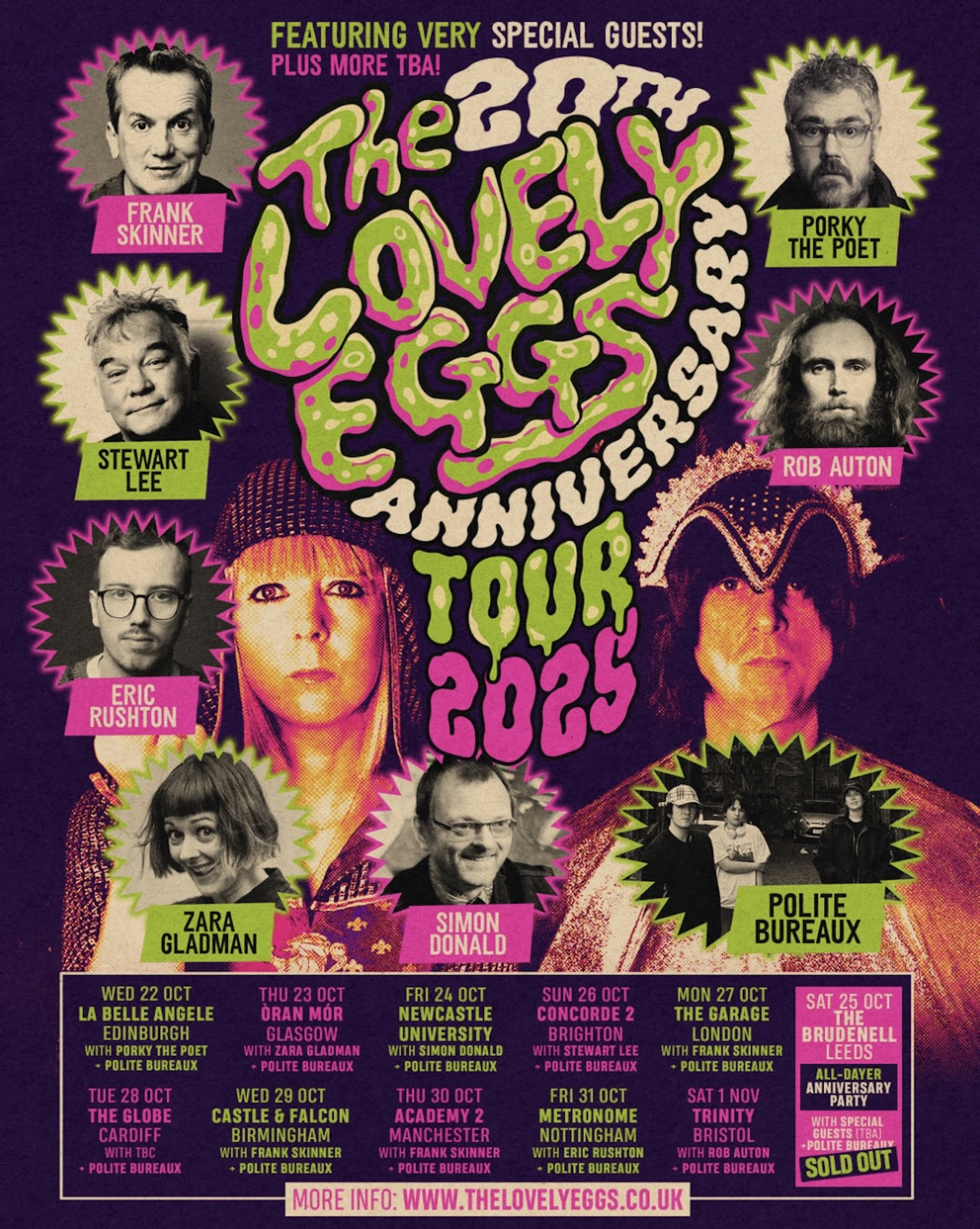 The Lovely Eggs, Affiche de la tournée en 2025