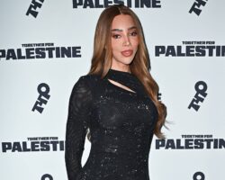 Munroe Bergdorf backstage at the Together For Palestine concert at Wembley Arena (Photo by Laura Rose/Dave Benett/Getty Images)