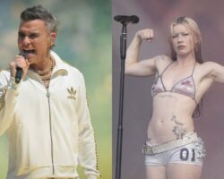 Regardez Robbie Williams donner une tournure effrontée à la « Chaise Longue » de Wet Leg dans le salon en direct de Radio 1 Anthems.