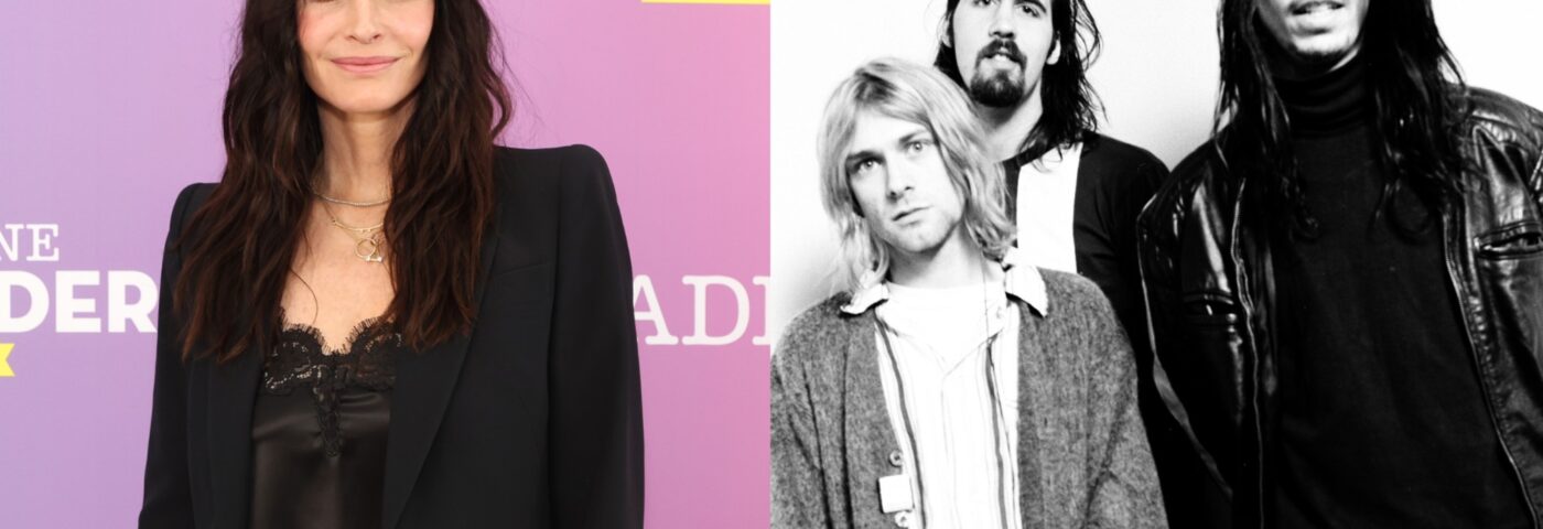 Regardez la star de «  Friends '' Courteney Cox Rip à travers «  Smellas Like Teen Spirit '' de Nirvana à la batterie