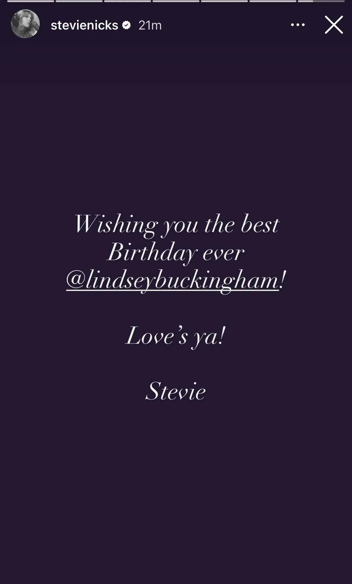 Stevie Nicks souhaite à Lindsey Buckingham un joyeux anniversaire