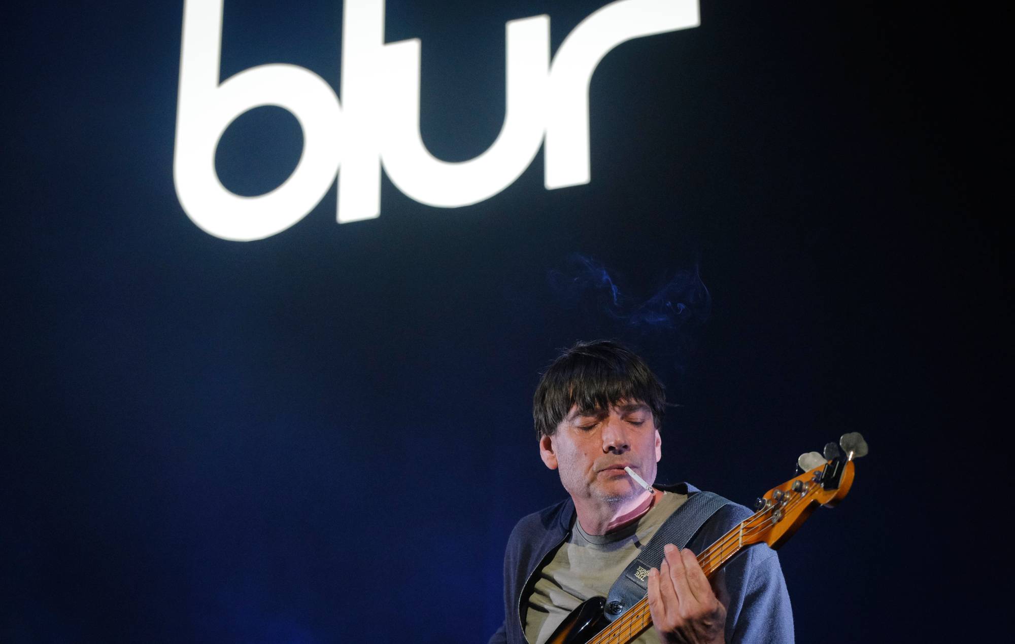 Alex James avec Blur à la Movistar Arena de Bogota, Colombie, 2023 (Photo d'Ovidio Gonzalez/Getty Images)