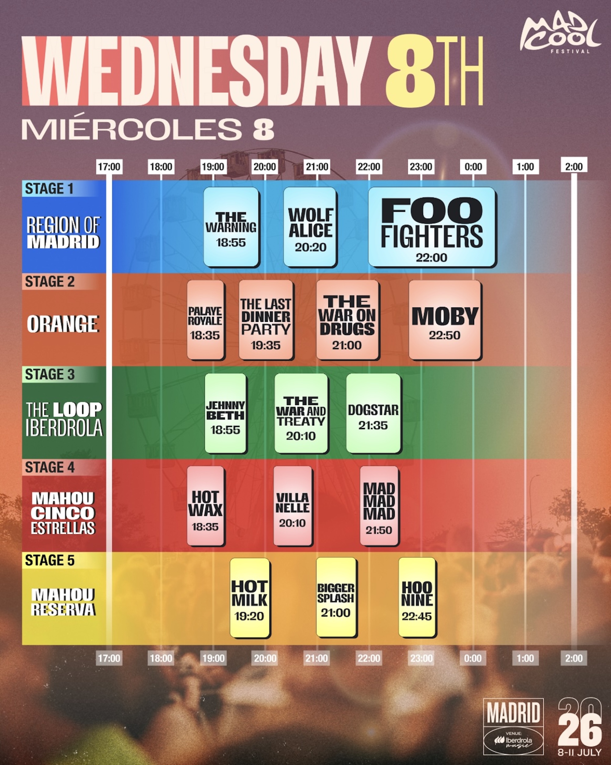 Affiche du mercredi Mad Cool 2026