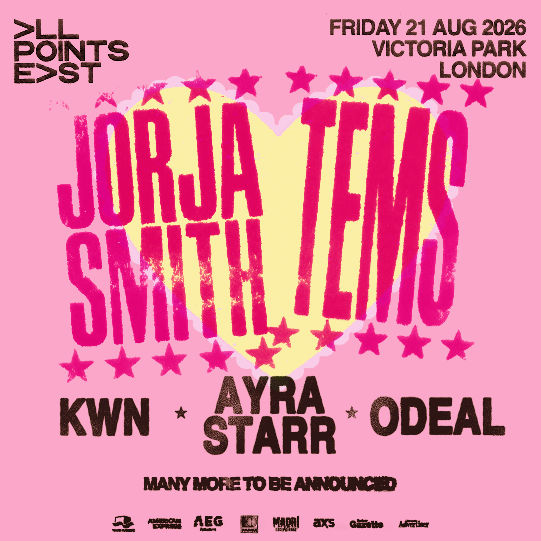 L'affiche officielle du line-up de Jorja Smith et Tems à All Points East