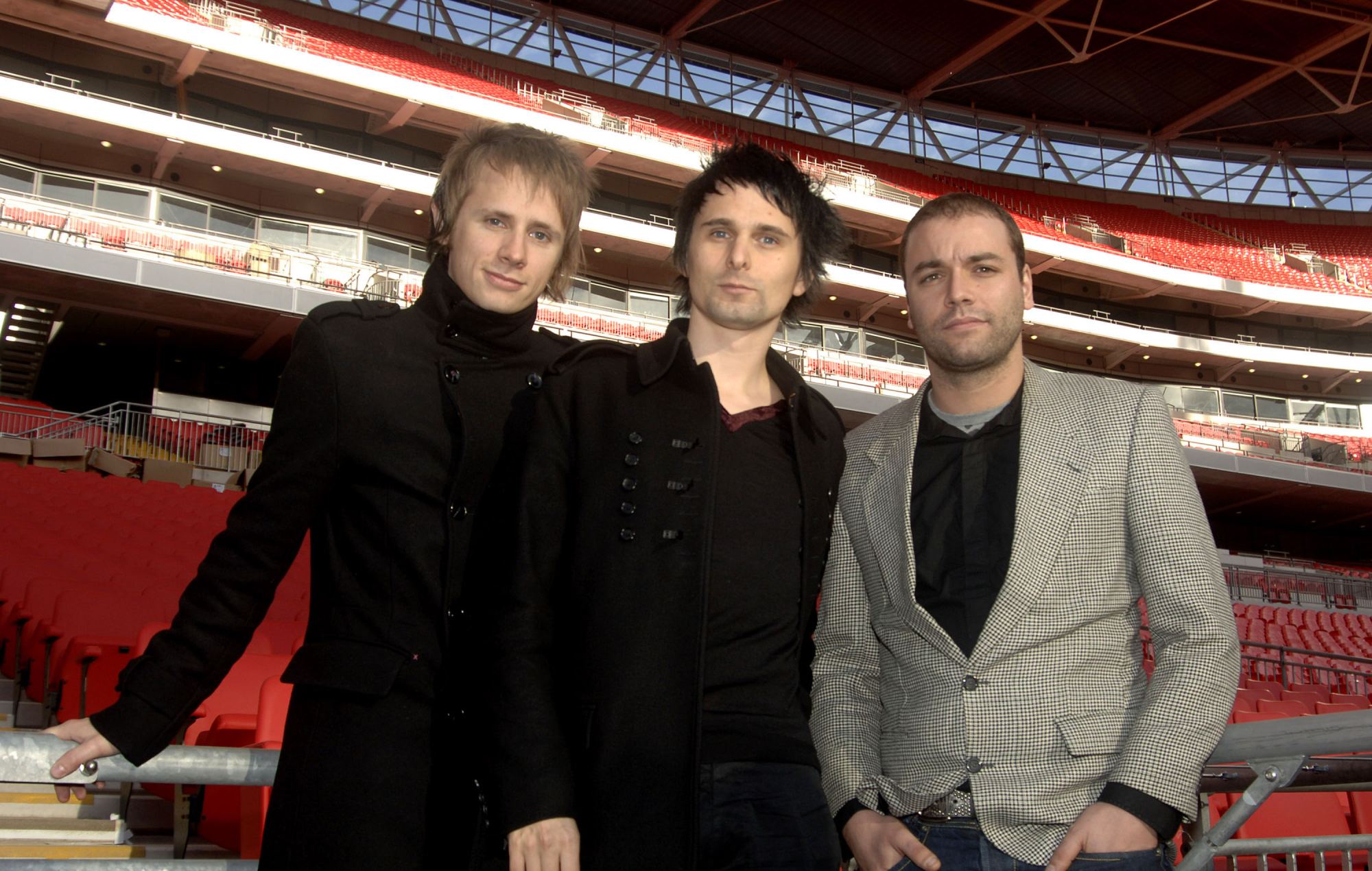 Muse lors de la conférence de presse pour lancer ses spectacles au stade de Wembley en 2006. (Photo d'Anthony Harvey/WireImage)